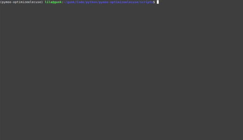 a run of the program
